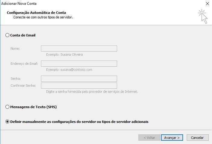 configurando no outlook configuracao automatica