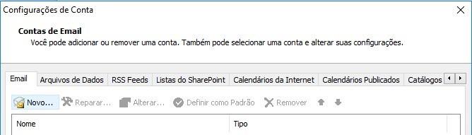 configurando no outlook novo