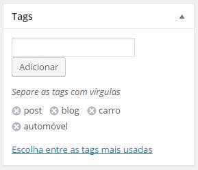 tags adicionar