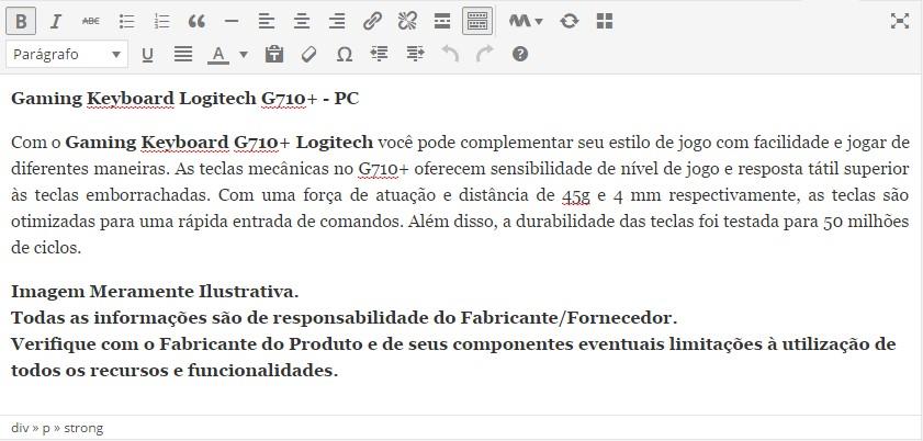 cadastrando produtos informacoes